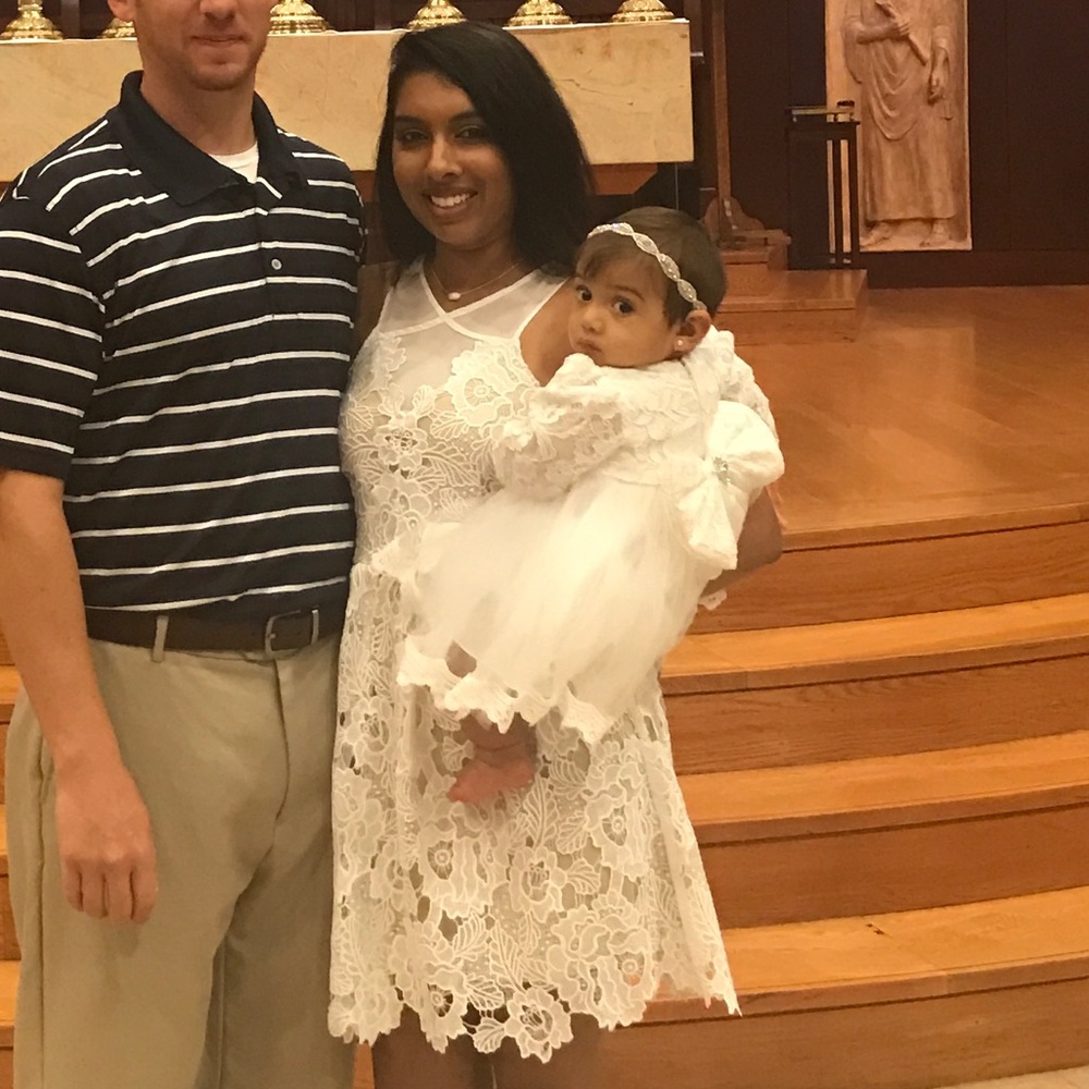 White crotchet dress
